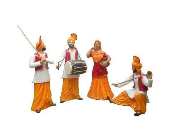 Punjabi Culture Bhangra Statues Set